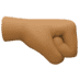 🤜🏾 right-facing fist: medium-dark skin tone display on Facebook